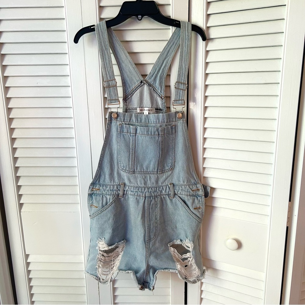 Women’s blue denim overalls. The Brand is Wild Honey- Size small